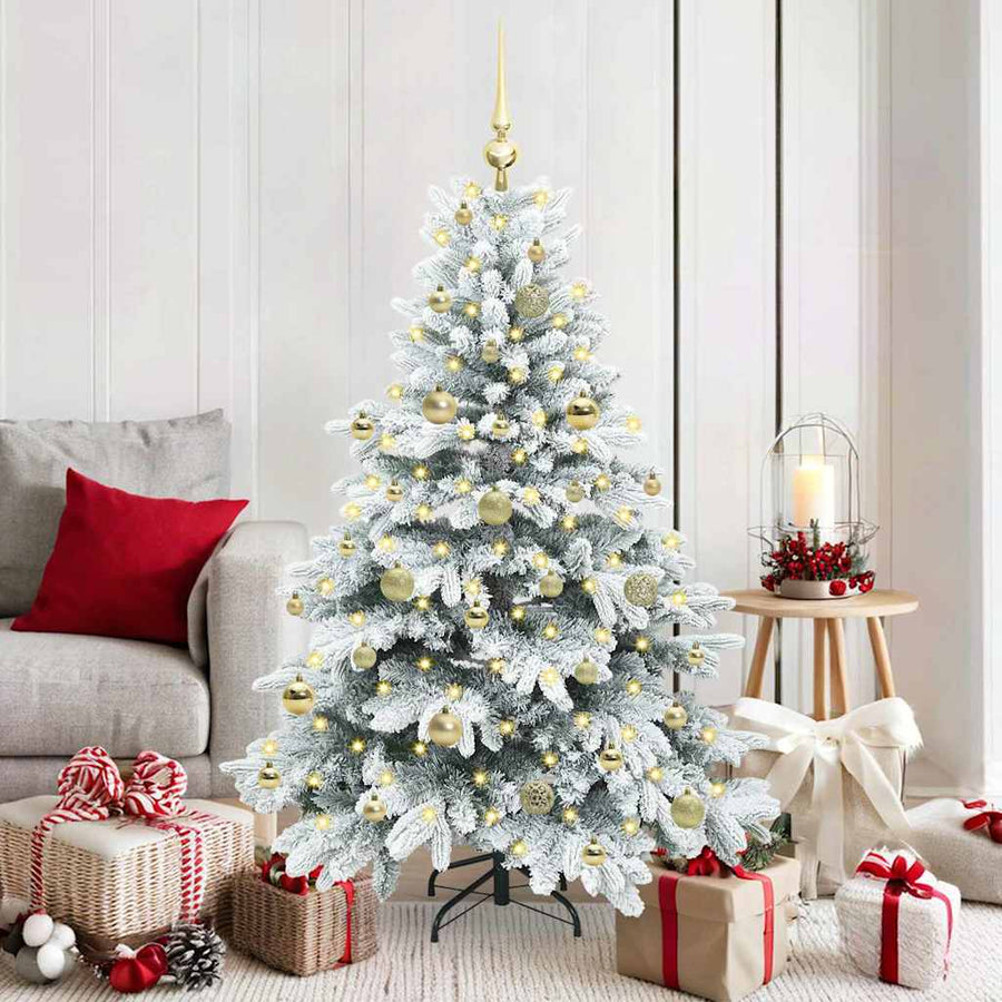 Kunstkerstboom met 150 LED met standaard Groen 150 cm PE en PVC