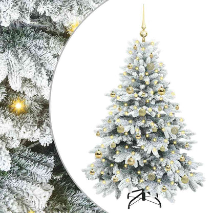 Kunstkerstboom met 150 LED met standaard Groen 150 cm PE en PVC