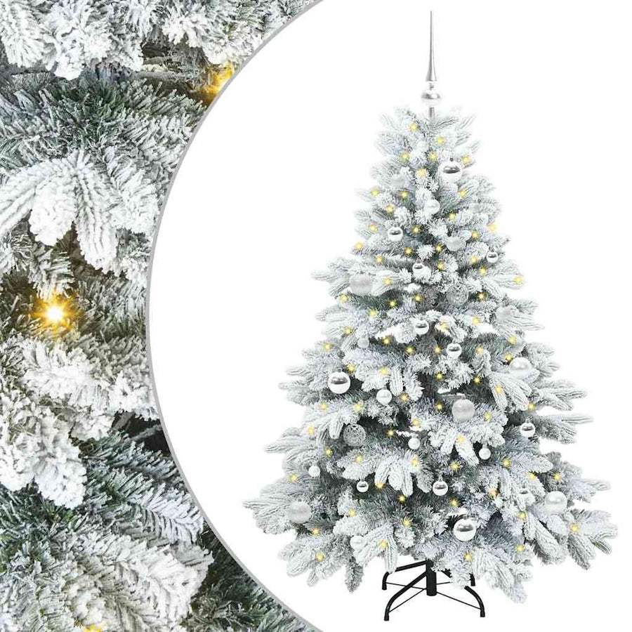 Kunstkerstboom met 150 LED met standaard Groen 150 cm PE en PVC