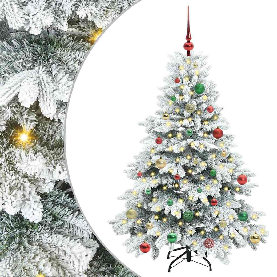 Kunstkerstboom met 150 LED met standaard Groen 150 cm PE en PVC