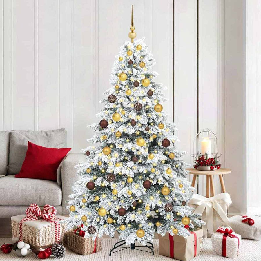 Kunstkerstboom met 300 LED met standaard Wit 180 cm PE en PVC