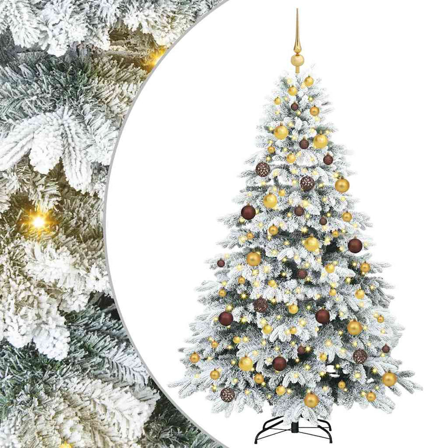 Kunstkerstboom met 300 LED met standaard Wit 180 cm PE en PVC