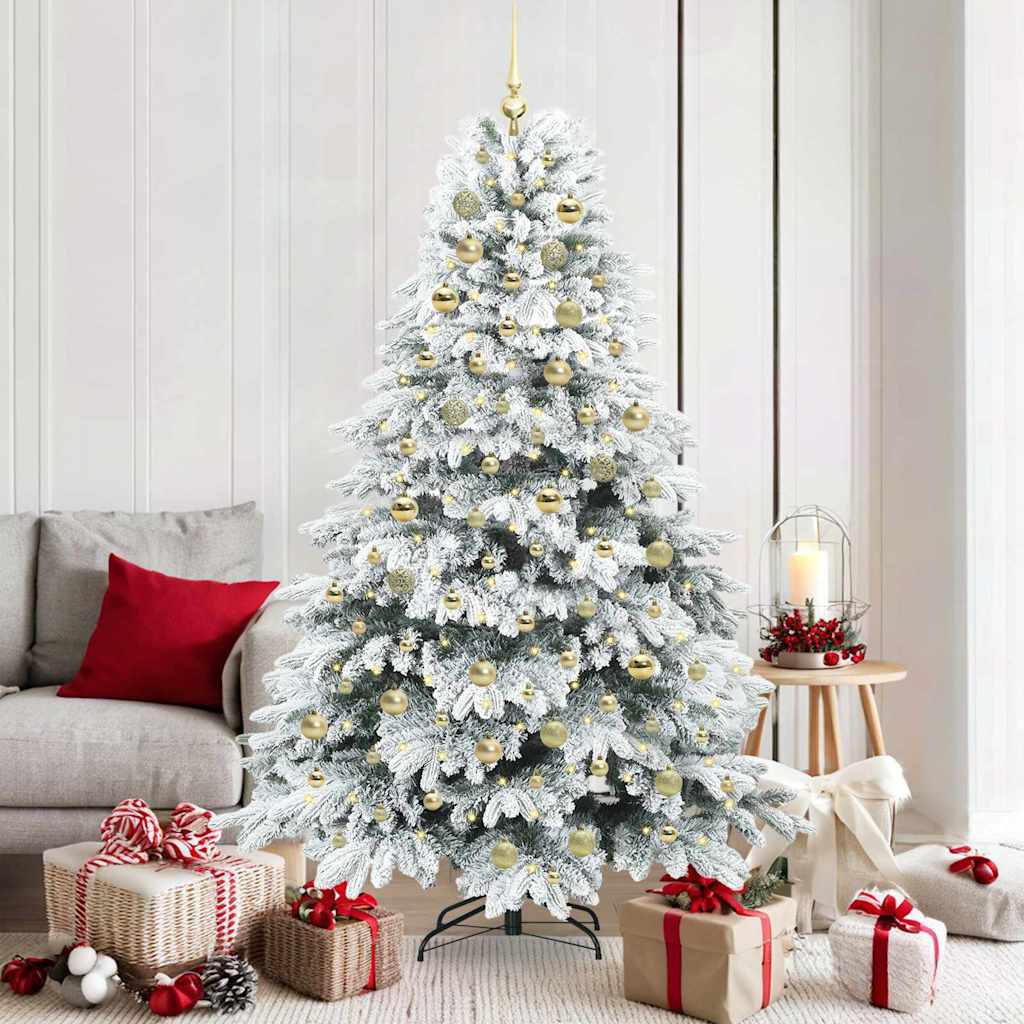 Kunstkerstboom met 300 LED met standaard Wit 180 cm PE en PVC