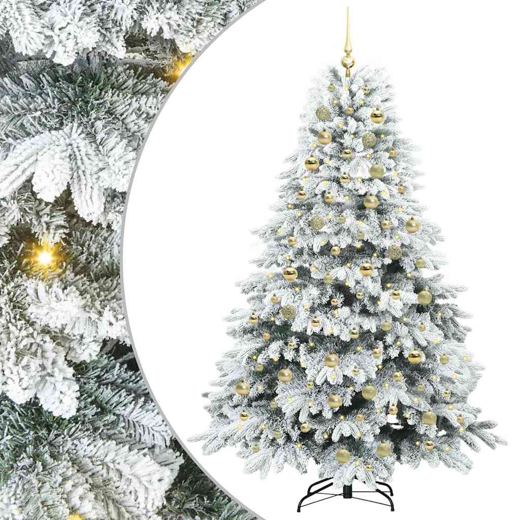 Kunstkerstboom met 300 LED met standaard Wit 180 cm PE en PVC
