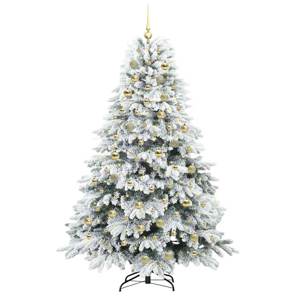Kunstkerstboom met 300 LED met standaard Wit 180 cm PE en PVC