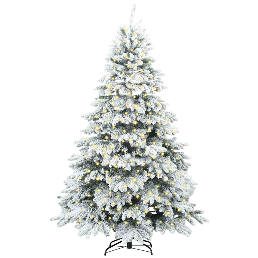 Kunstkerstboom met 300 LED met standaard Wit 210 cm PE en PVC