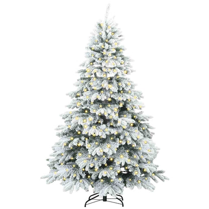 Kunstkerstboom met 300 LED met standaard Wit 210 cm PE en PVC