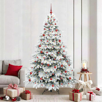 Kunstkerstboom met 300 LED met standaard Wit 210 cm PE en PVC