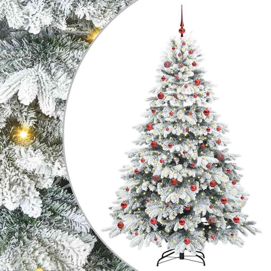 Kunstkerstboom met 300 LED met standaard Wit 210 cm PE en PVC