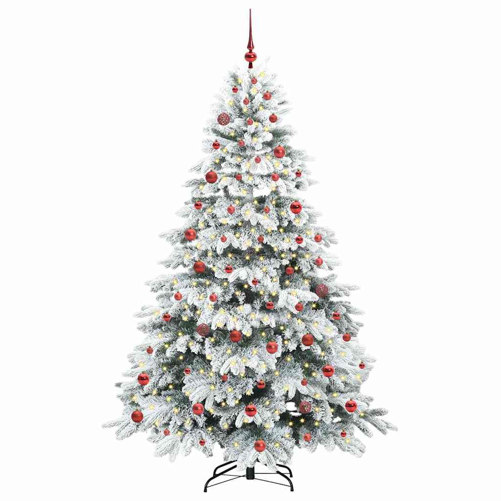 Kunstkerstboom met 300 LED met standaard Wit 210 cm PE en PVC