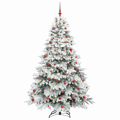 Kunstkerstboom met 300 LED met standaard Wit 210 cm PE en PVC