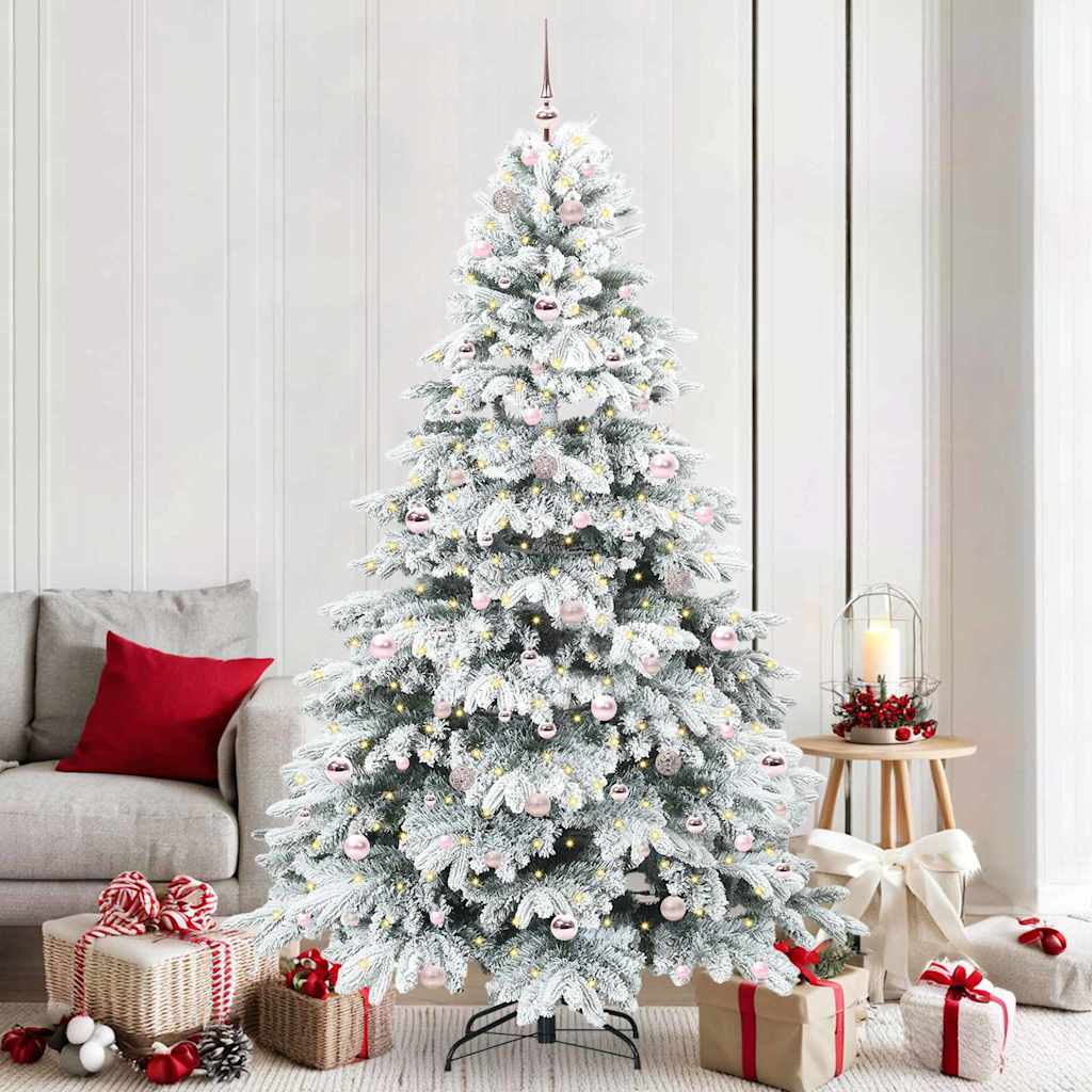 Kunstkerstboom met 300 LED met standaard Wit 210 cm PE en PVC