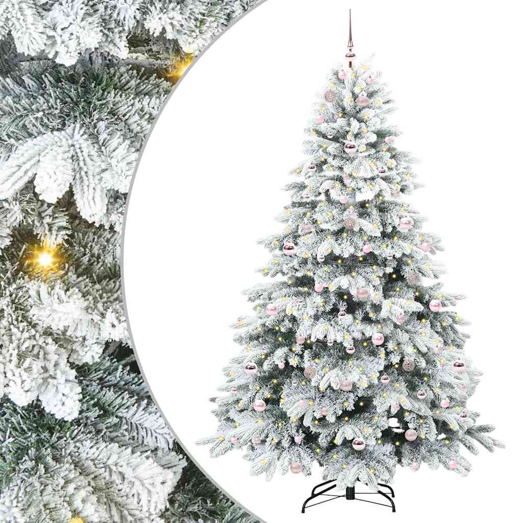 Kunstkerstboom met 300 LED met standaard Wit 210 cm PE en PVC