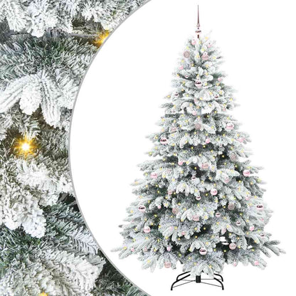 Kunstkerstboom met 300 LED met standaard Wit 210 cm PE en PVC