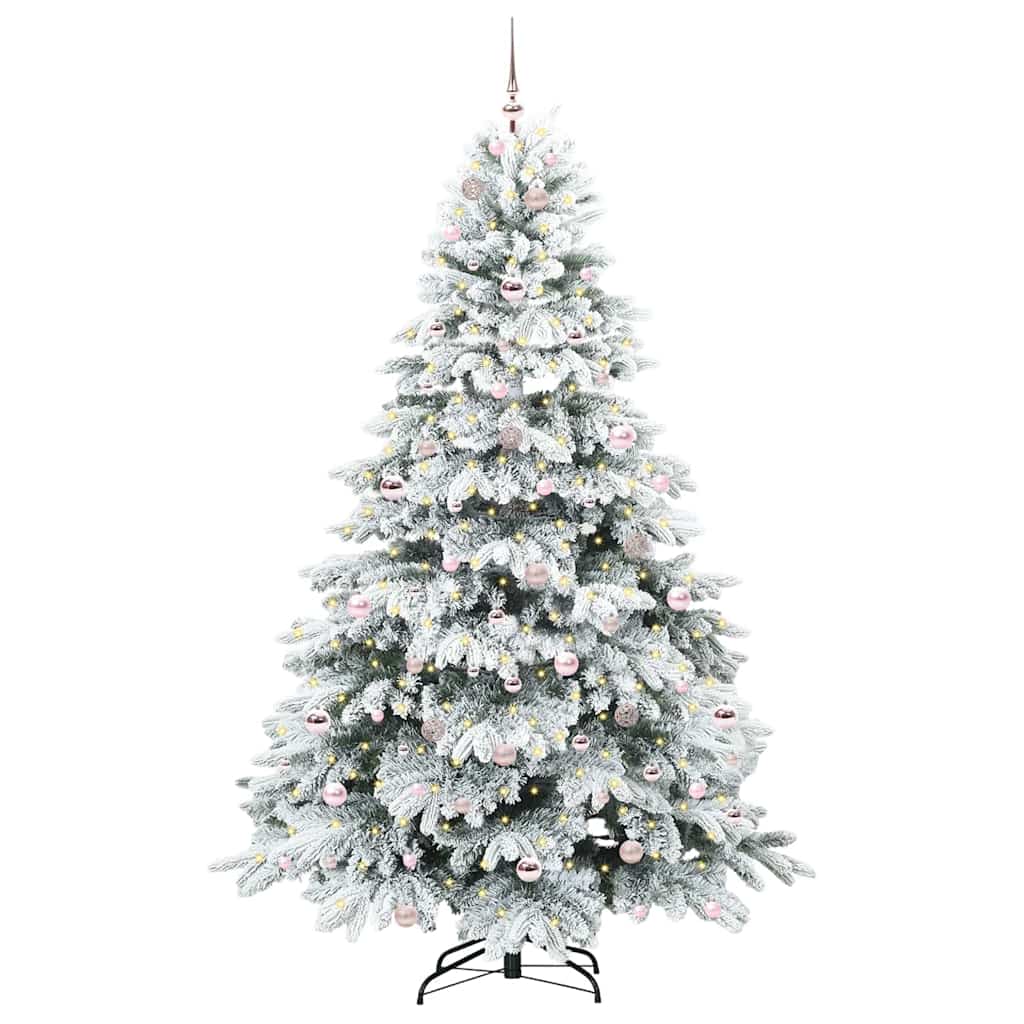 Kunstkerstboom met 300 LED met standaard Wit 210 cm PE en PVC