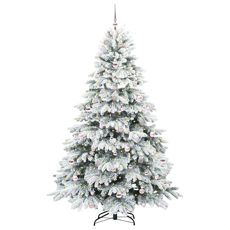 Kunstkerstboom met 300 LED met standaard Wit 210 cm PE en PVC