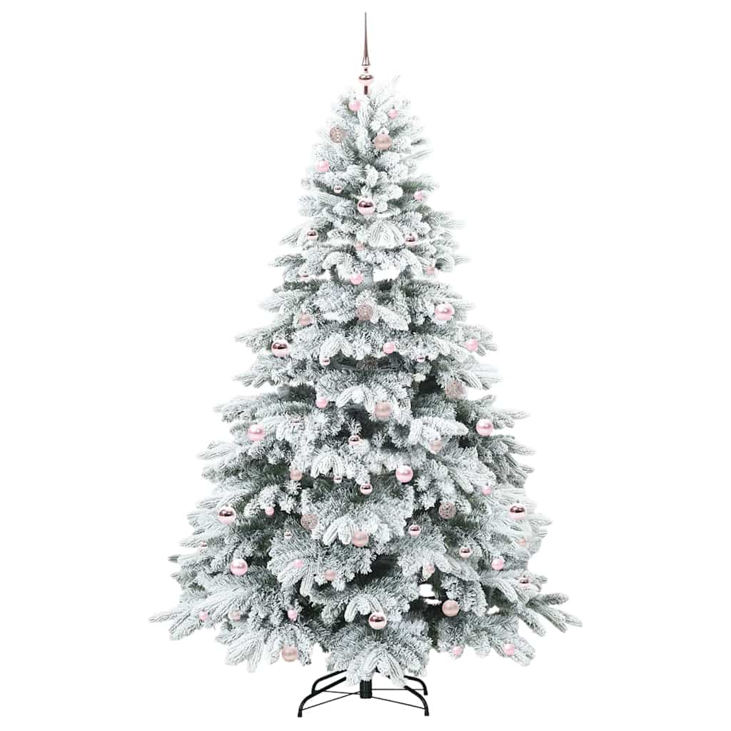 Kunstkerstboom met 300 LED met standaard Wit 210 cm PE en PVC