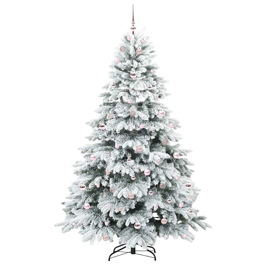 Kunstkerstboom met 300 LED met standaard Wit 210 cm PE en PVC