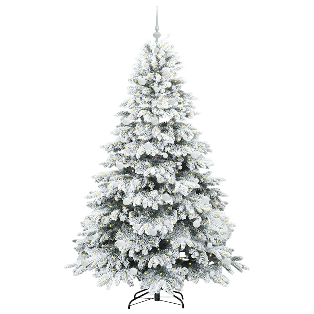 Kunstkerstboom met 300 LED met standaard Wit 210 cm PE en PVC
