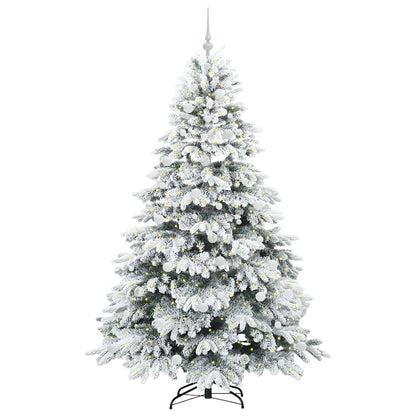Kunstkerstboom met 300 LED met standaard Wit 210 cm PE en PVC