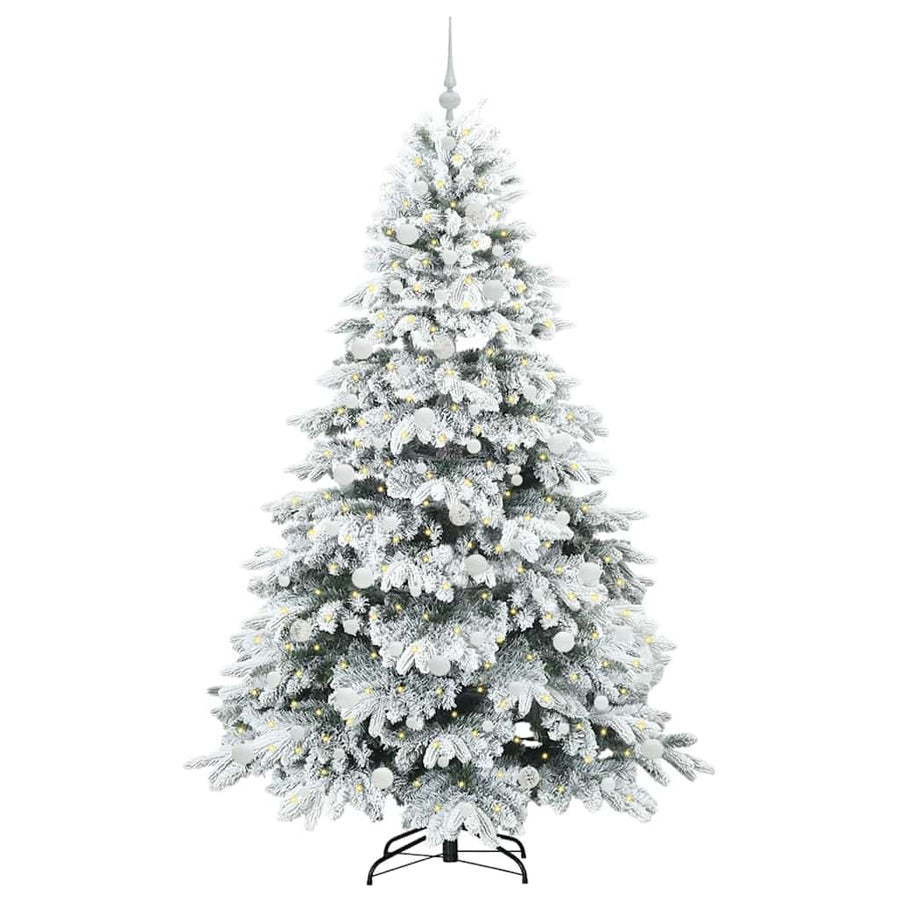Kunstkerstboom met 300 LED met standaard Wit 210 cm PE en PVC