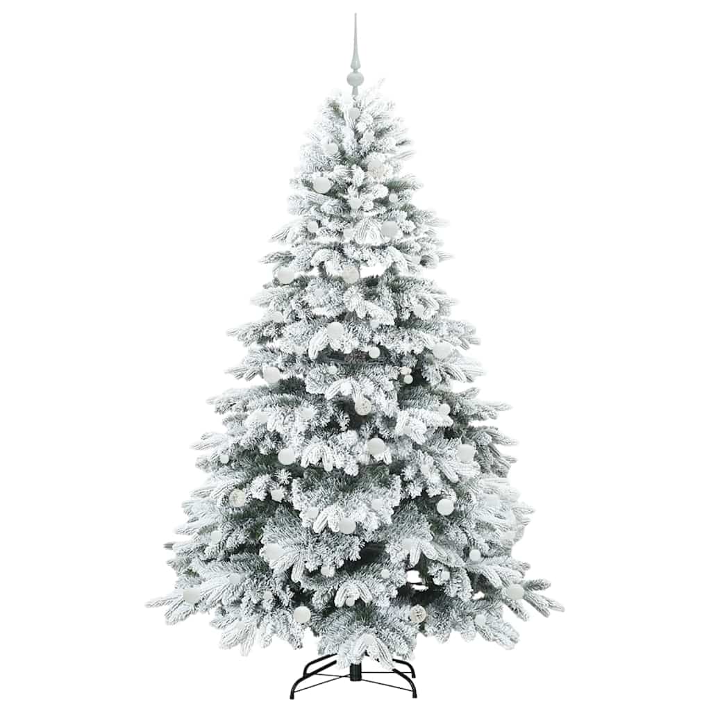 Kunstkerstboom met 300 LED met standaard Wit 210 cm PE en PVC