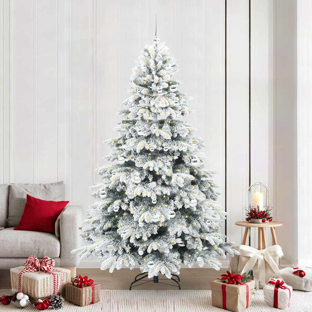 Kunstkerstboom met 300 LED met standaard Wit 210 cm PE en PVC