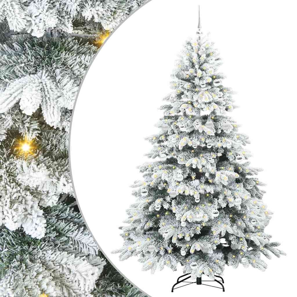 Kunstkerstboom met 300 LED met standaard Wit 210 cm PE en PVC