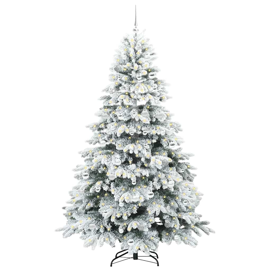 Kunstkerstboom met 300 LED met standaard Wit 210 cm PE en PVC