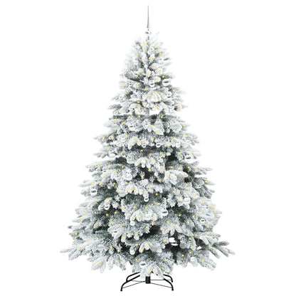 Kunstkerstboom met 300 LED met standaard Wit 210 cm PE en PVC