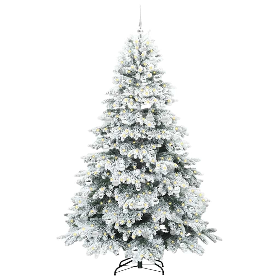 Kunstkerstboom met 300 LED met standaard Wit 210 cm PE en PVC