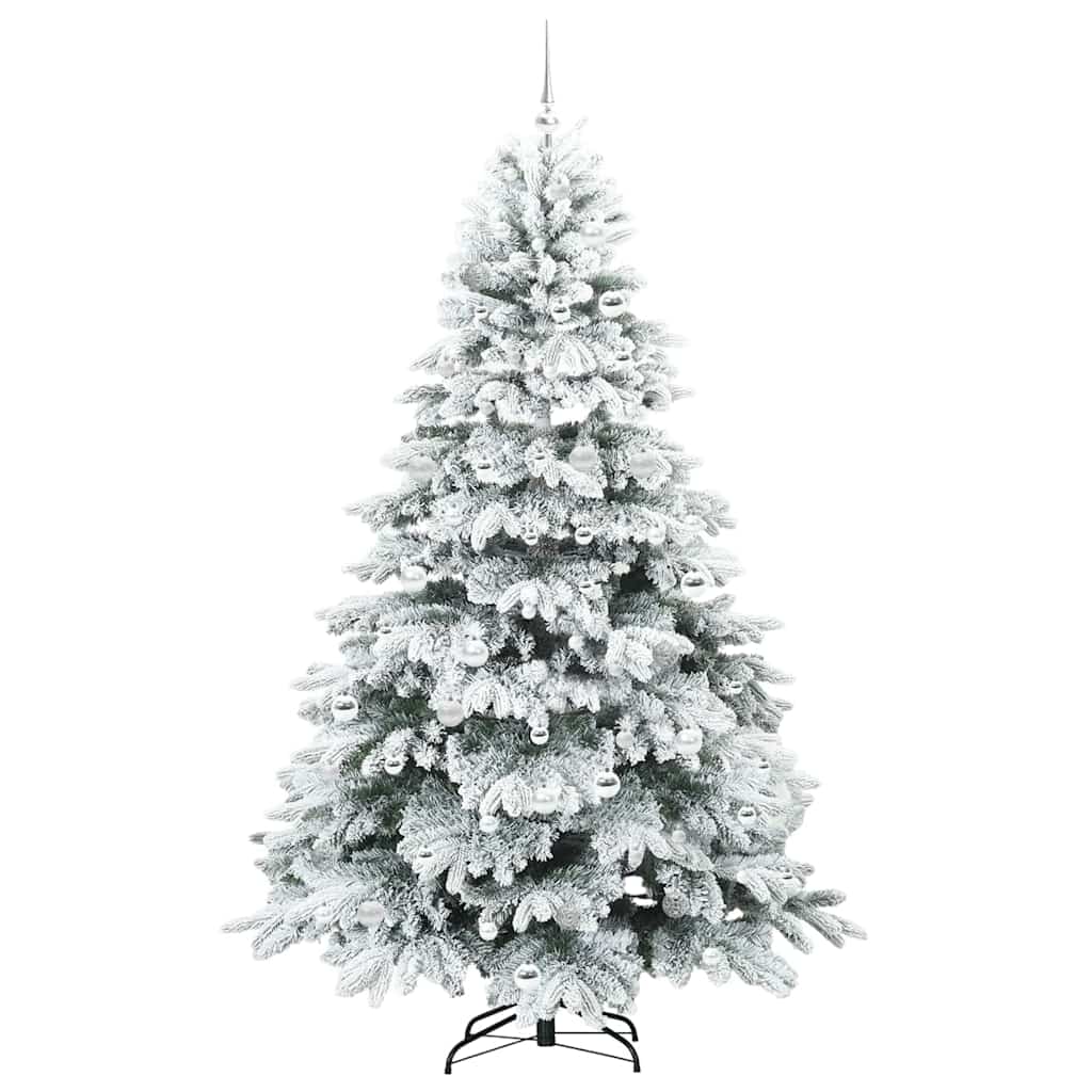 Kunstkerstboom met 300 LED met standaard Wit 210 cm PE en PVC