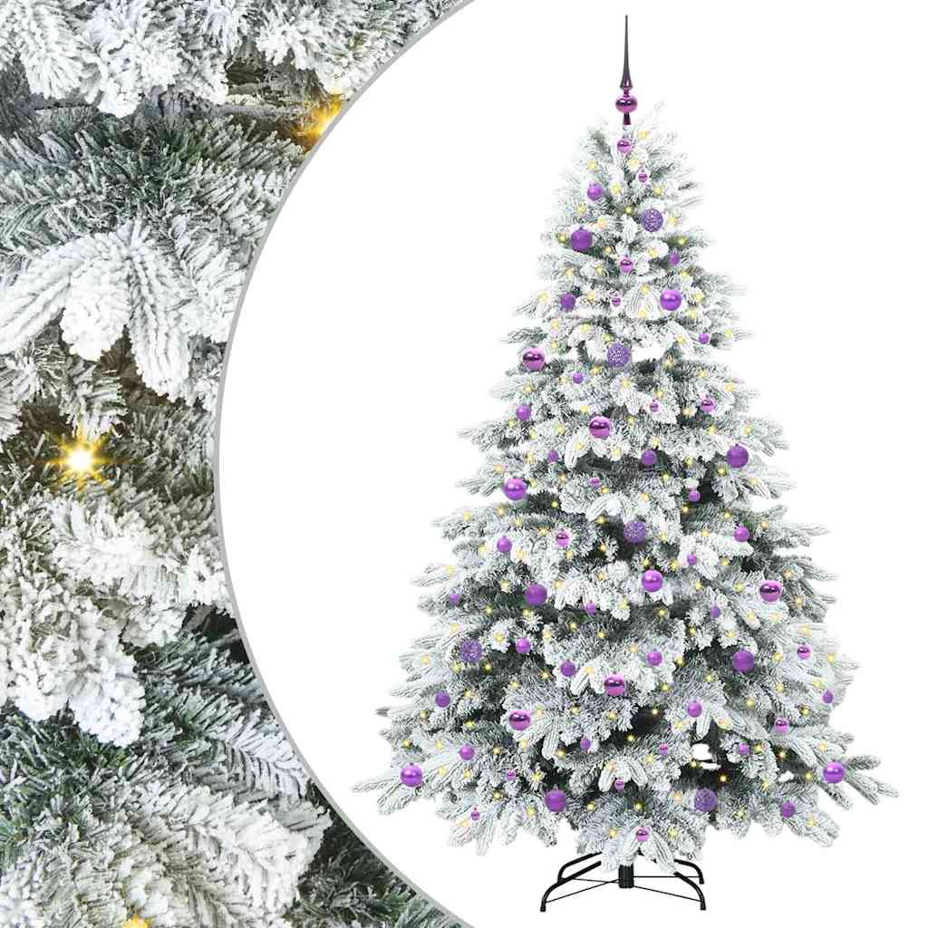 Kunstkerstboom met 300 LED met standaard Wit 210 cm PE en PVC