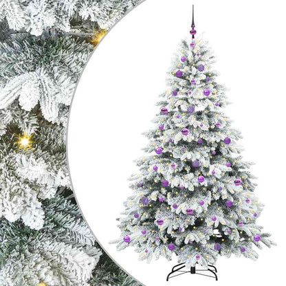 Kunstkerstboom met 300 LED met standaard Wit 210 cm PE en PVC