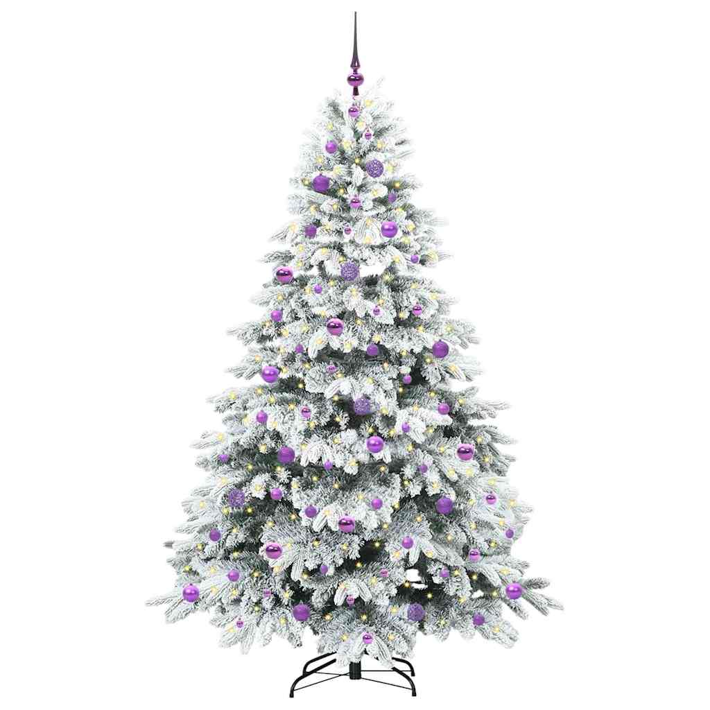 Kunstkerstboom met 300 LED met standaard Wit 210 cm PE en PVC