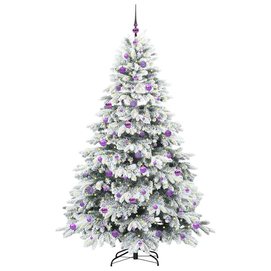 Kunstkerstboom met 300 LED met standaard Wit 210 cm PE en PVC