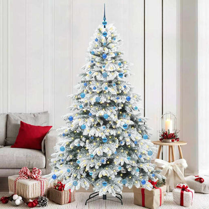 Kunstkerstboom met 300 LED met standaard Wit 210 cm PE en PVC