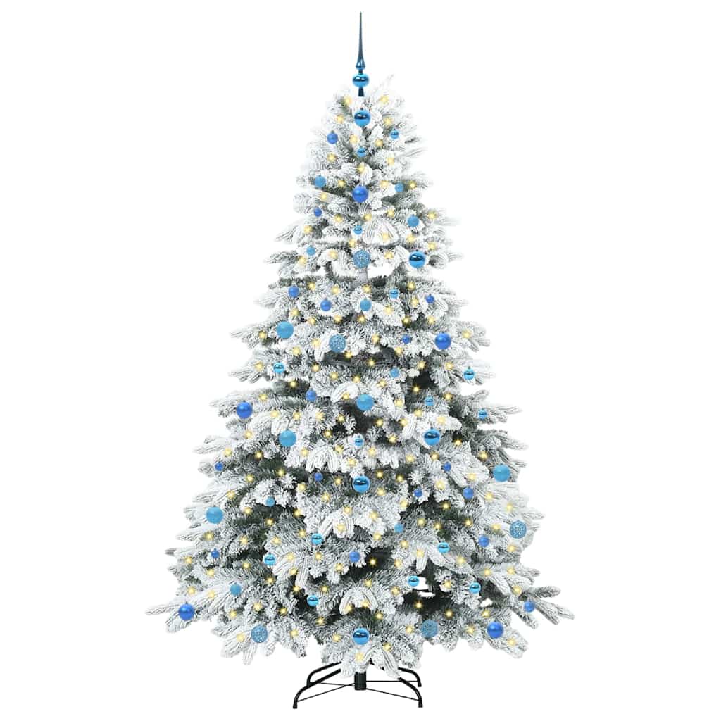 Kunstkerstboom met 300 LED met standaard Wit 210 cm PE en PVC
