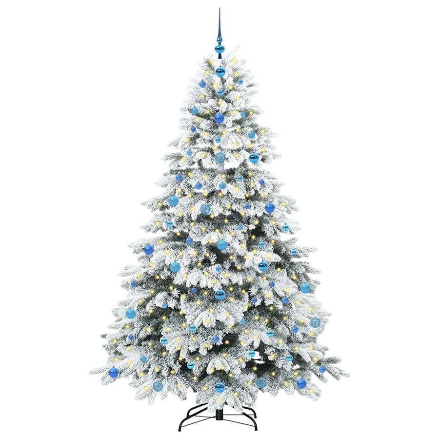 Kunstkerstboom met 300 LED met standaard Wit 210 cm PE en PVC