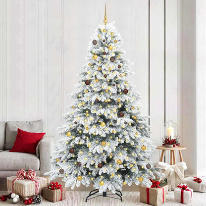 Kunstkerstboom met 300 LED met standaard Wit 240 cm PE en PVC