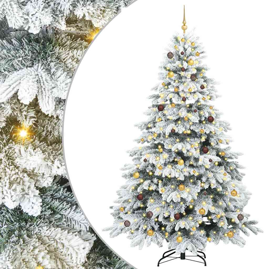 Kunstkerstboom met 300 LED met standaard Wit 240 cm PE en PVC