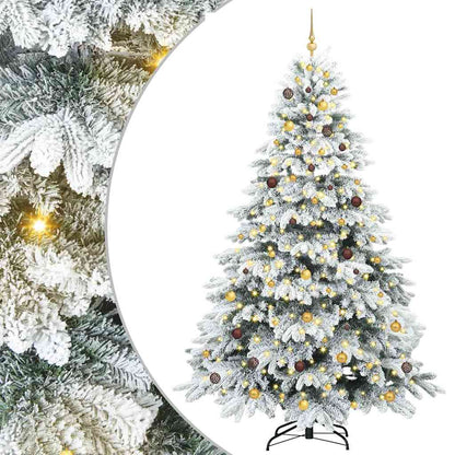 Kunstkerstboom met 300 LED met standaard Wit 240 cm PE en PVC