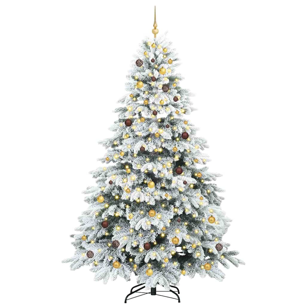 Kunstkerstboom met 300 LED met standaard Wit 240 cm PE en PVC