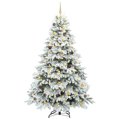 Kunstkerstboom met 300 LED met standaard Wit 240 cm PE en PVC