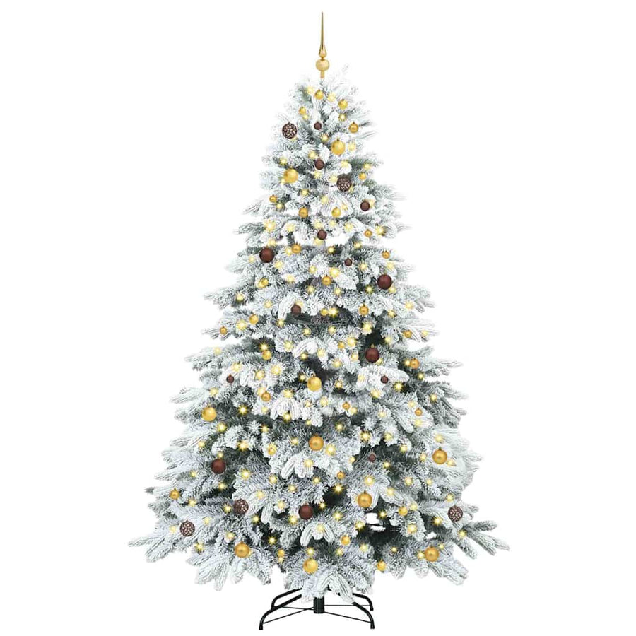 Kunstkerstboom met 300 LED met standaard Wit 240 cm PE en PVC