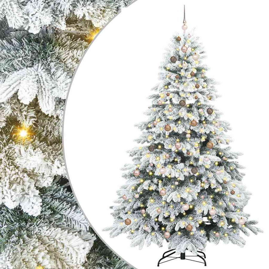 Kunstkerstboom met 300 LED met standaard Wit 240 cm PE en PVC