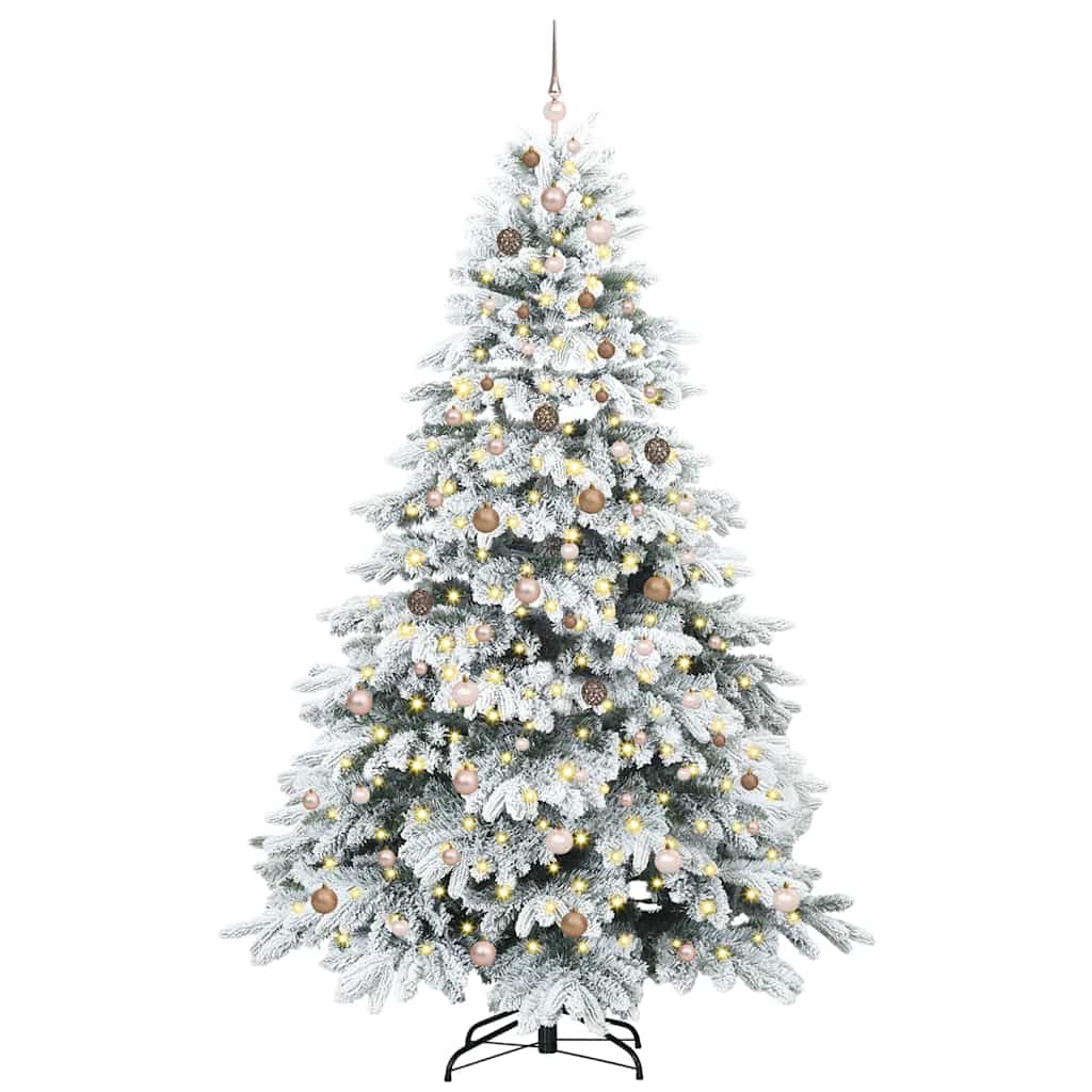 Kunstkerstboom met 300 LED met standaard Wit 240 cm PE en PVC