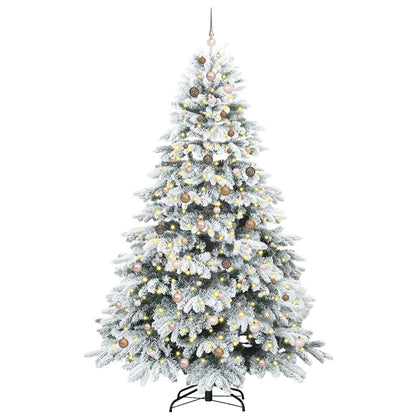 Kunstkerstboom met 300 LED met standaard Wit 240 cm PE en PVC