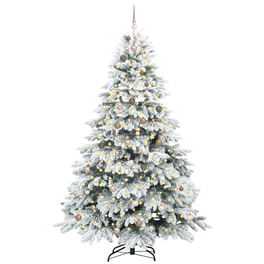 Kunstkerstboom met 300 LED met standaard Wit 240 cm PE en PVC