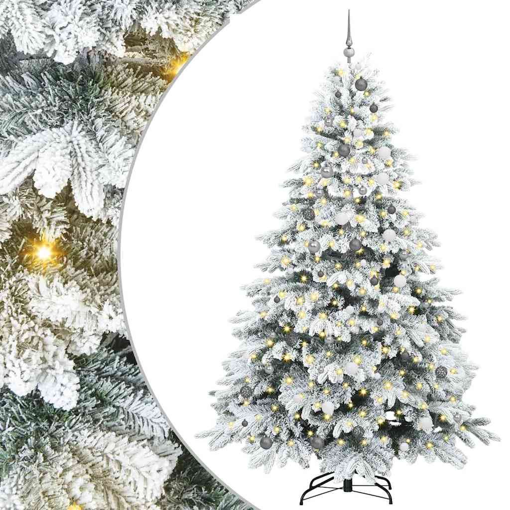 Kunstkerstboom met 300 LED met standaard Groen 240 cm PE en PVC